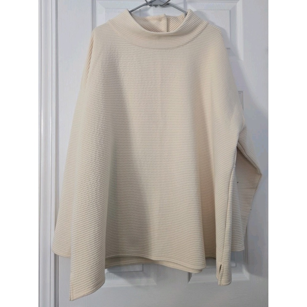 Wonderly Womans Plus Size Pullover Long Sleeve Top Size 3X Cream